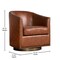Merrick Lane Ada Upholstered Club Style Barrel Chair with Nail Trim, Sloped Arms, and 360 Degree Swivel Base in a Vinyl Wrap